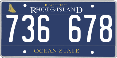RI license plate 736678