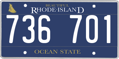 RI license plate 736701