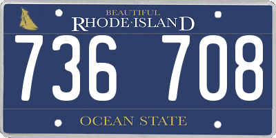 RI license plate 736708