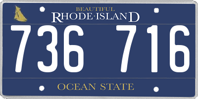 RI license plate 736716