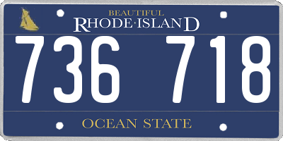RI license plate 736718