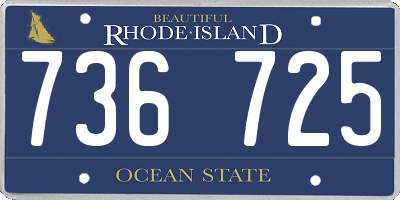 RI license plate 736725