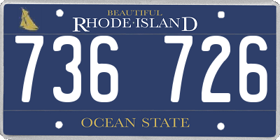 RI license plate 736726