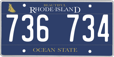 RI license plate 736734