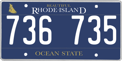 RI license plate 736735