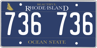 RI license plate 736736