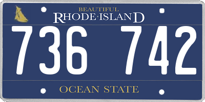 RI license plate 736742