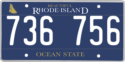 RI license plate 736756