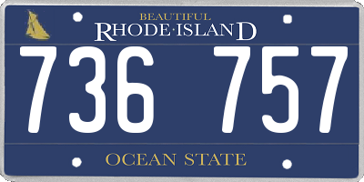 RI license plate 736757