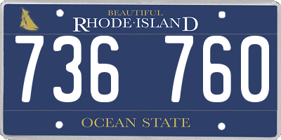 RI license plate 736760