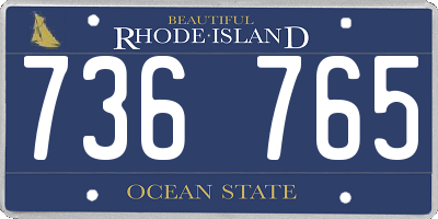 RI license plate 736765