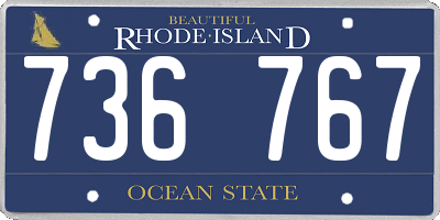 RI license plate 736767