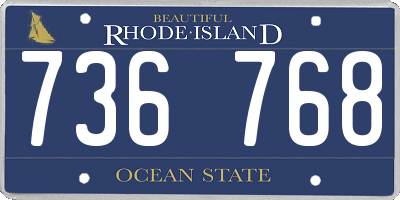 RI license plate 736768
