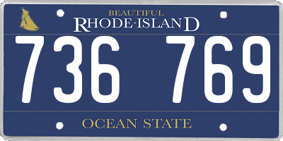 RI license plate 736769