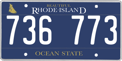 RI license plate 736773