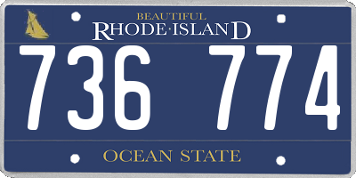 RI license plate 736774