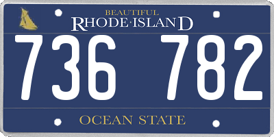 RI license plate 736782