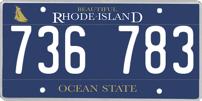 RI license plate 736783