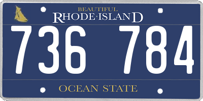 RI license plate 736784