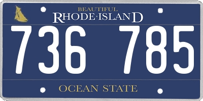 RI license plate 736785