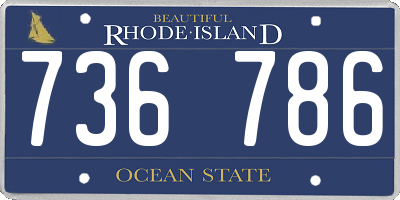RI license plate 736786
