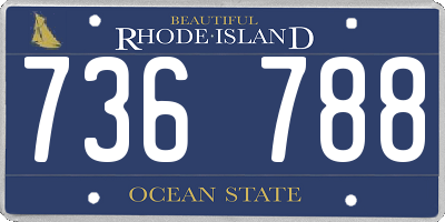 RI license plate 736788