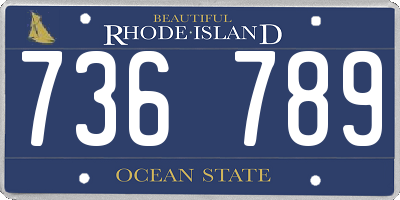 RI license plate 736789