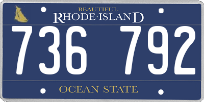 RI license plate 736792