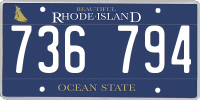 RI license plate 736794