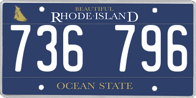 RI license plate 736796