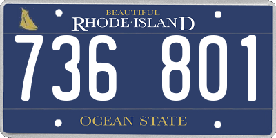 RI license plate 736801