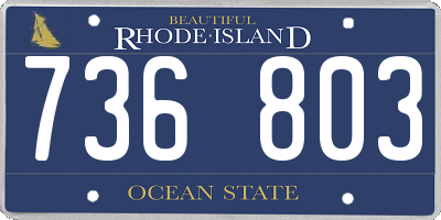 RI license plate 736803