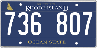 RI license plate 736807