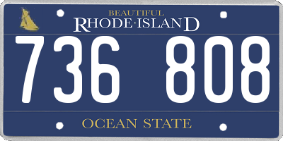 RI license plate 736808