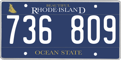 RI license plate 736809