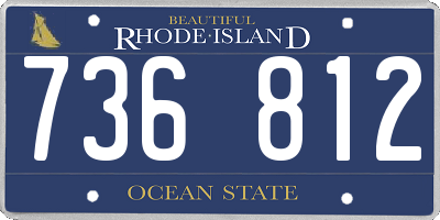 RI license plate 736812