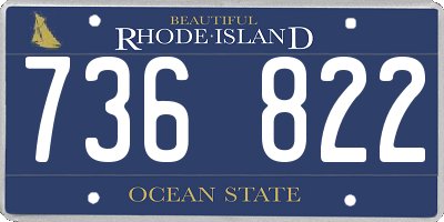 RI license plate 736822