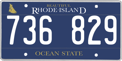 RI license plate 736829