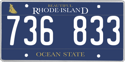 RI license plate 736833