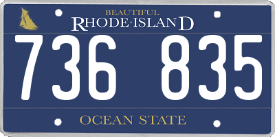 RI license plate 736835