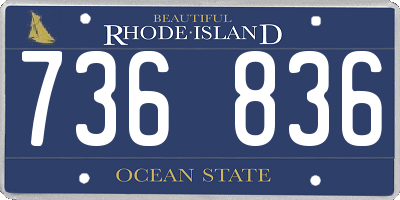 RI license plate 736836