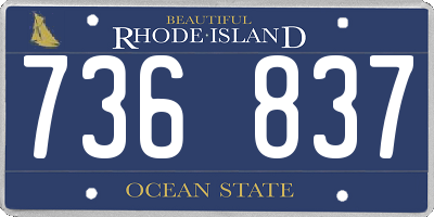 RI license plate 736837