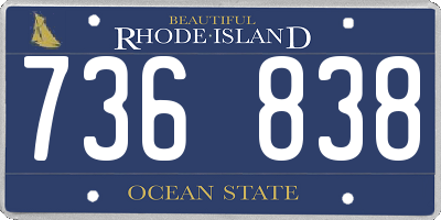 RI license plate 736838