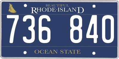 RI license plate 736840