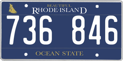 RI license plate 736846
