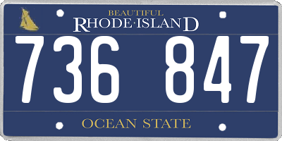 RI license plate 736847