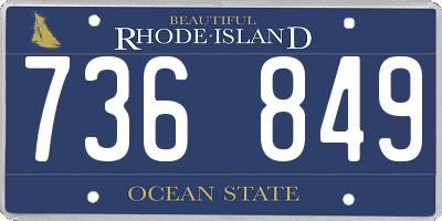 RI license plate 736849