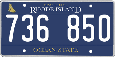RI license plate 736850