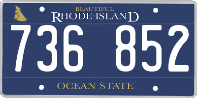 RI license plate 736852