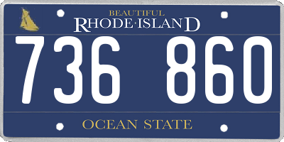 RI license plate 736860